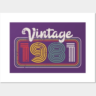 Vintage 1981 Birthday Gift 40th Birthday Gift Posters and Art